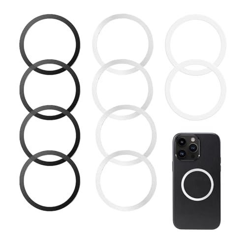 Pack de 10 Placa de Metal para Móvil,3 Colores de Anillo de Metal Universal,Kit de Conversión,Anillo Adaptador Magnético,para Cargador Magnético