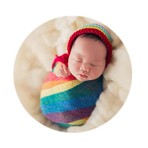 Image of Coberllus Newborn Baby Photo Props Wrap Cloth Blanket Swaddle for Boys Girls Photography Shoot (Multi)