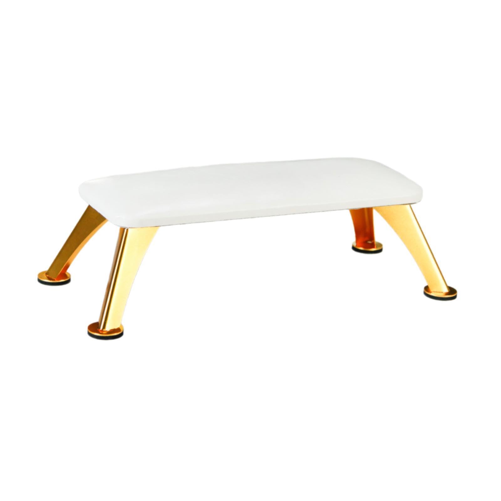 predolo Reposamanos para Manicura de Uñas, Almohada de Mano, Herramienta de Manicura, Tapete para Mesa de Uñas, Tecnología, Suministros de Uñas para Mujeres, blanco con pata dorada