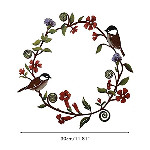 Couronne de fleurs en acier inoxydable de décoration murale extérieure - 3