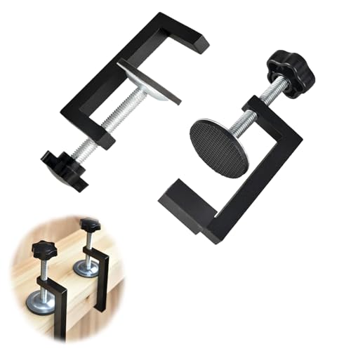 Pack of 2 G Clamp Kit, Universal Table Clamp, Small Screw Clamps, Adjustable G Clamps for Woodworking Tool, Cabinet Aids Jig Aids, Clamping Range 10-57 mm, Black