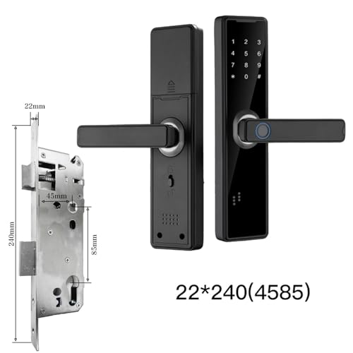 Serrure de porte intelligente biométrique 22x240 avec empreinte et code - 3