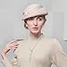 Women Wool Felt Ribbon French Fashion Vintage Millinery Beret Hats Top Cap Ladies Party Wedding Fedoras Chapeau Light Camel