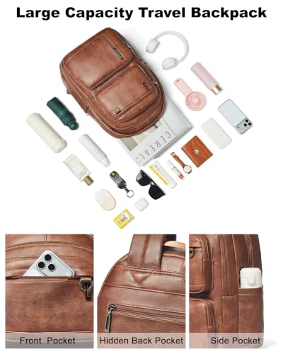 LATMAP 17Inch Vegan Leather Backpack