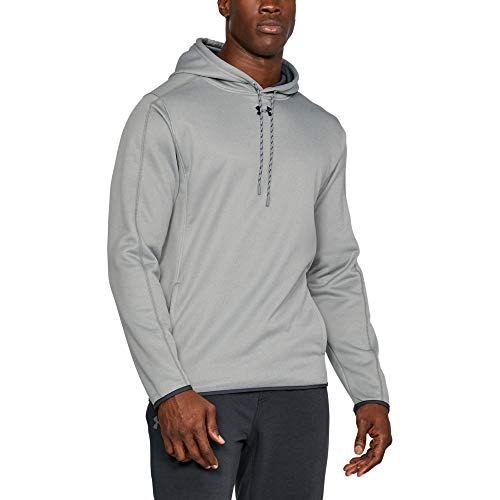 Under Armour Men's Double Threat Armour Fleece Hoodie , True Gray Heather (025)/Stealth Gray , 4X-Large
