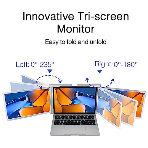 Docooler Monitor przenośny potrójny laptop 33.8 cm Full HD 1080p IPS, 1 kabel do 3 monitorów, kompatybilny z 13,3-17,3'' MacOS Windows Android