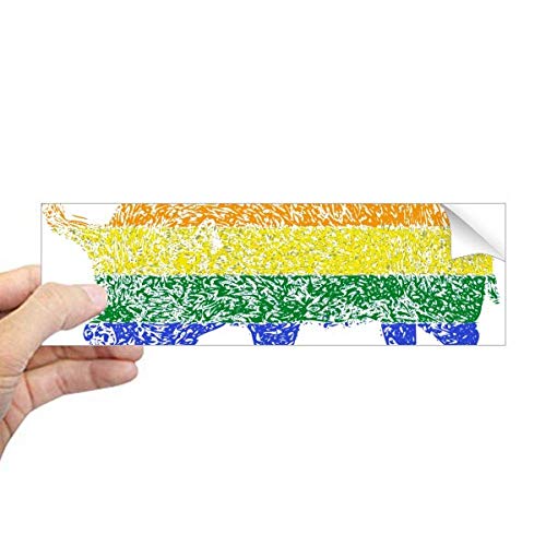 Adhesivo parachoques Rainbow Gay Lesbian LGBT y pegatina rectangular de vinilo