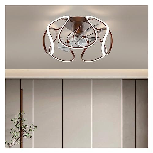 Ventilateur de plafond au design auburn avec éclairage LED de salon