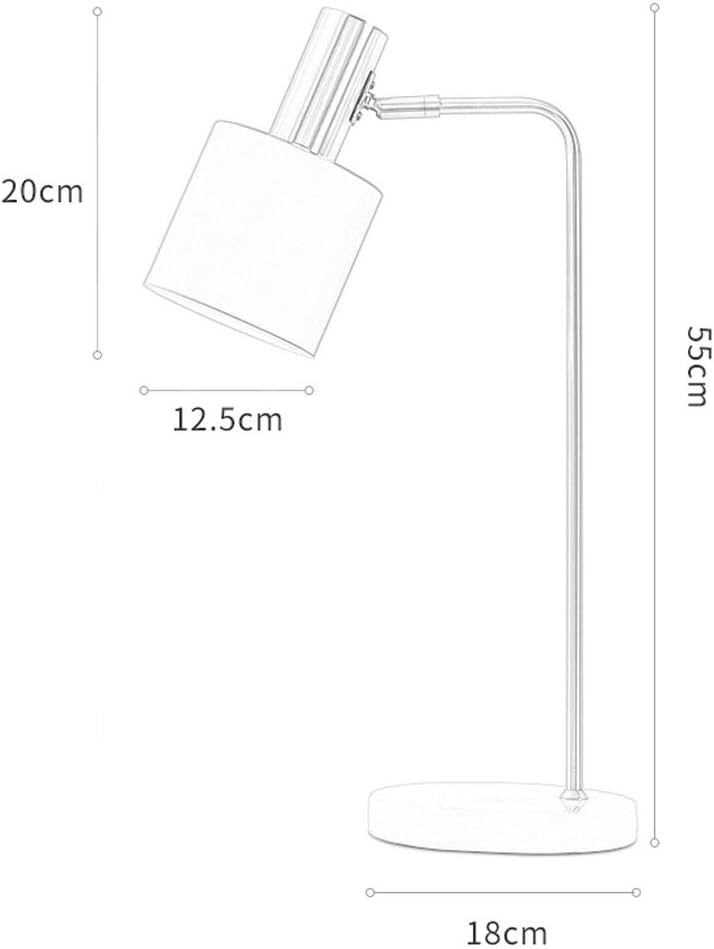 Table Lamp Bedroom Nordic Style Ins Girls Simple Modern Light Luxury Creative Fashion Personality Study Desk Bedside Lamp(White)