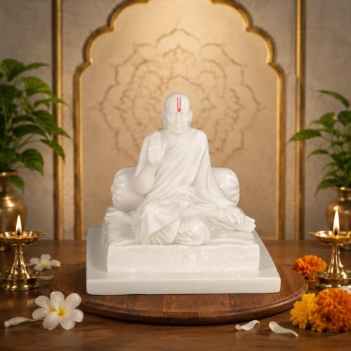 Image of KariGhar Swami Samarth Idol Multicolor Resin Figurine Perfect for Car Dashboard, Office and House Warming 2.5 inch