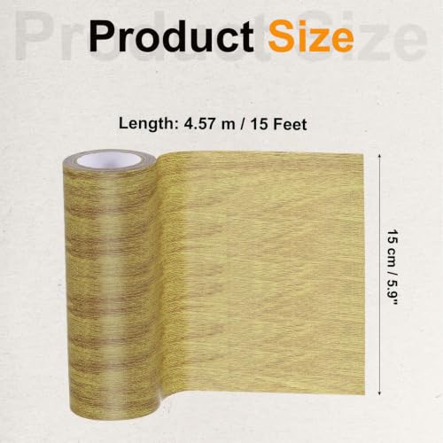 Image of PATIKIL Wood Grain Tape 5.9 inch x 15 Ft, Self-Adhesive Wood Texture Repair Tape Realistic Wood Effect Contact Paper Patch for Furniture Cabinets Floor Walls Home Decoration, Brown Oak
