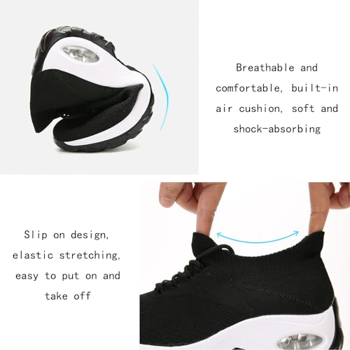 Aceptolcom Women Slip On Walking Shoes Breathable Non Slip Work Shoes Comfortable Air Cushion Orthopedic Sneakers with Arch Support4