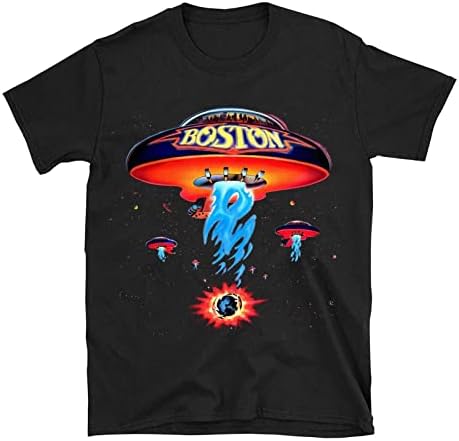 Bostonn Band Tshirt Poster Shirt Spaceship Rock Band T Shirts for Men Black XL