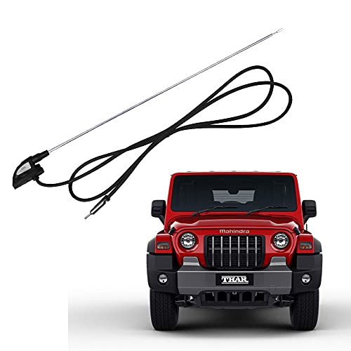 Auto Pearl - APA105 Vehicle Roof Mount Rubber Antenna Mast Flexible Car Antenna with Anti-Theft Design and Car Wash Safe - Black -Thar -ANT036THR