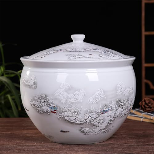 Cubo de arroz de cerámica de alta calidad artesanal y diseño hermético