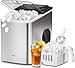 WIE Macchina del Ghiaccio 15KG/24H, Ghiaccio Pronto in 6 Minuti, Serbatoio 2L, Autopulizia, Macchina Ghiaccio da Banco Portatile con Cestello e Paletta–Ideale per Casa, Feste, Ufficio, Camper, Bar