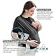 JM-Tragetuch Baby,Elastisches Babytragetuch ohne binden,Ergonomisches Baby Tragetuch,Atmungsaktives Tragetuch für Hände frei Verstellbare Babytrage von 3,6 kg bis 15 kg (Schwarz)