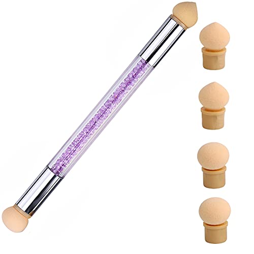 Nail Art Sponge Brush YUTOU Double Head Sponge Nail Pen Nail Brush Pens Nail Art Pens Set Durable And Replaceable Nail Painting Brush With 4 Replacement Heads