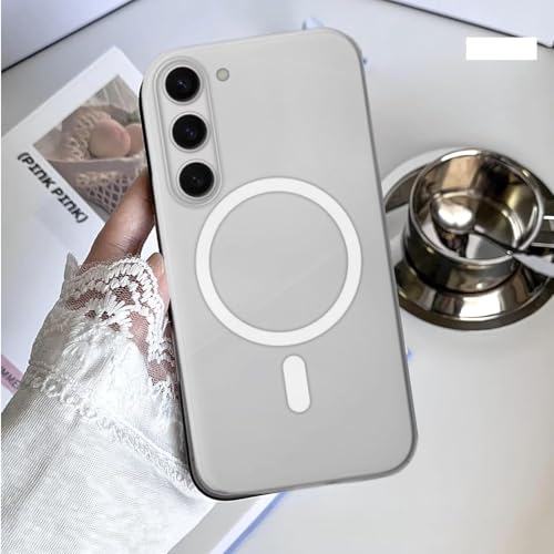 Image of Luxury Paper Thin Case Cover for Samsung Galaxy S23 5G | Matte Finish | Only Compatible with Wireless Magnetic Accessories | Compatible with magsafe | (White)