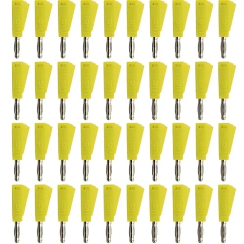 Conectores de plátano de 4 mm amarillos para soldar cables en paneles de prueba 2