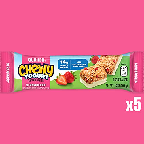 Quaker Yogurt Chewy Granola Bar, Strawberry, 5 Bars , Net Weight 6.1 Ounce (Pack Of 6) (Packaging May Vary) #TOP2
