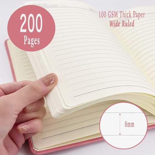 Carnet de notes rose A5 ligné avec stylo pour bureau