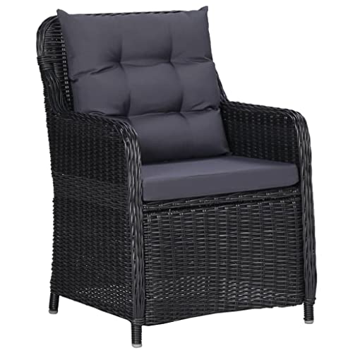 Generic 9 Piece Garden Dining Set Black Furniture, Outdoor Furniture, Outdoor Furniture Sets Black 270 LBS - Image 3