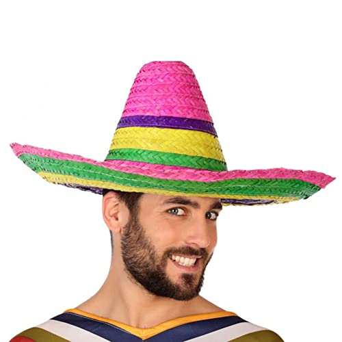 Atosa-59006 Sombrero Mexicano Paja, multicolor, única (59006)