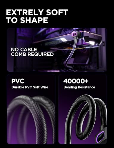 Image of AsiaHorse Hydrus-8PIN GPU PSU Extension Cable ARGB Light, Copper Wire Power Extension Cable Integrated Minimalist Design, 2000W Power (Whole Set), PC Power Cord for GPU Cable Management & DIY
