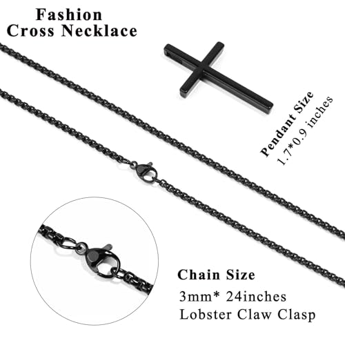 Teen Boys Gifts Ideas Cross Necklace for Men Boys Son Grandson Birthday Christmas Gifts4