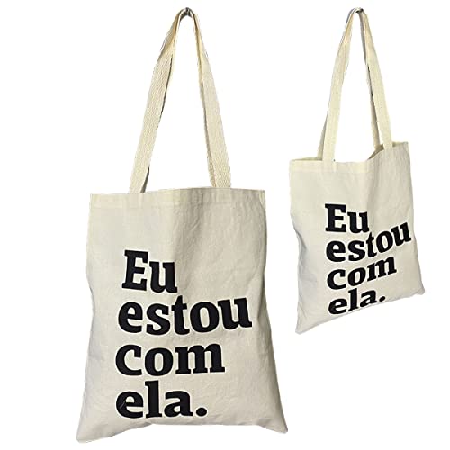 Ecobag Algodão Eu Estou Com Ela Sacola Ecológica Moda Praia