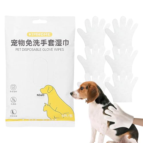 Genérico Guantes De Limpieza para Perro | 6 Unidades Manopla Elimina Pelo Y Cuida El Pelaje | Toallitas Húmedas para Mascotas - para Cachorro Gato Post Paseo Viaje Ducha En Casa Senderismo