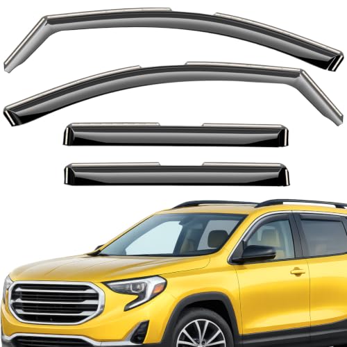 Extra Durable Window Deflectors in-Channel Window Visors Rain Guards Fit for GMC Terrain 2018-2024, Sun Visors, Wind Vent for Shades, Exterior Car Accessories - 4 pcs. AG0350 by AEROGUYS - Used condition - CA$51.42