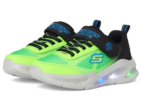 Skechers Bambino Meteor-Lights - Krendox Sneaker In Nero/Blu/Lime, Taglia 35 - 2