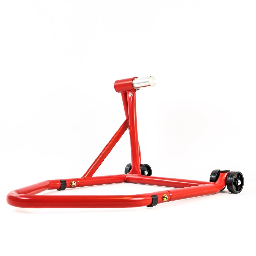 Béquille d'atelier Arriere monobras pour Levage Moto Triumph Tiger Sport Sprint Dayton 955 T595 Speed Triple 97-20/ KTM 1290 SP GT/R 14-23 en axe 27.5mm - Rouge