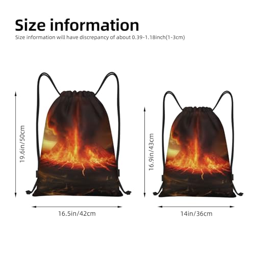 Volcano Drawstring Backpack for Men Gym Bag String Bag Waterproof Drawstring Bag for Women Medium4