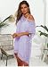 KANDEMY Damen Sommer Bikini Cover Up V-Ausschnitt Strand Poncho Strandkleid mit Cutout Crochet Sommer Kleider für Urlaub Lila XXL