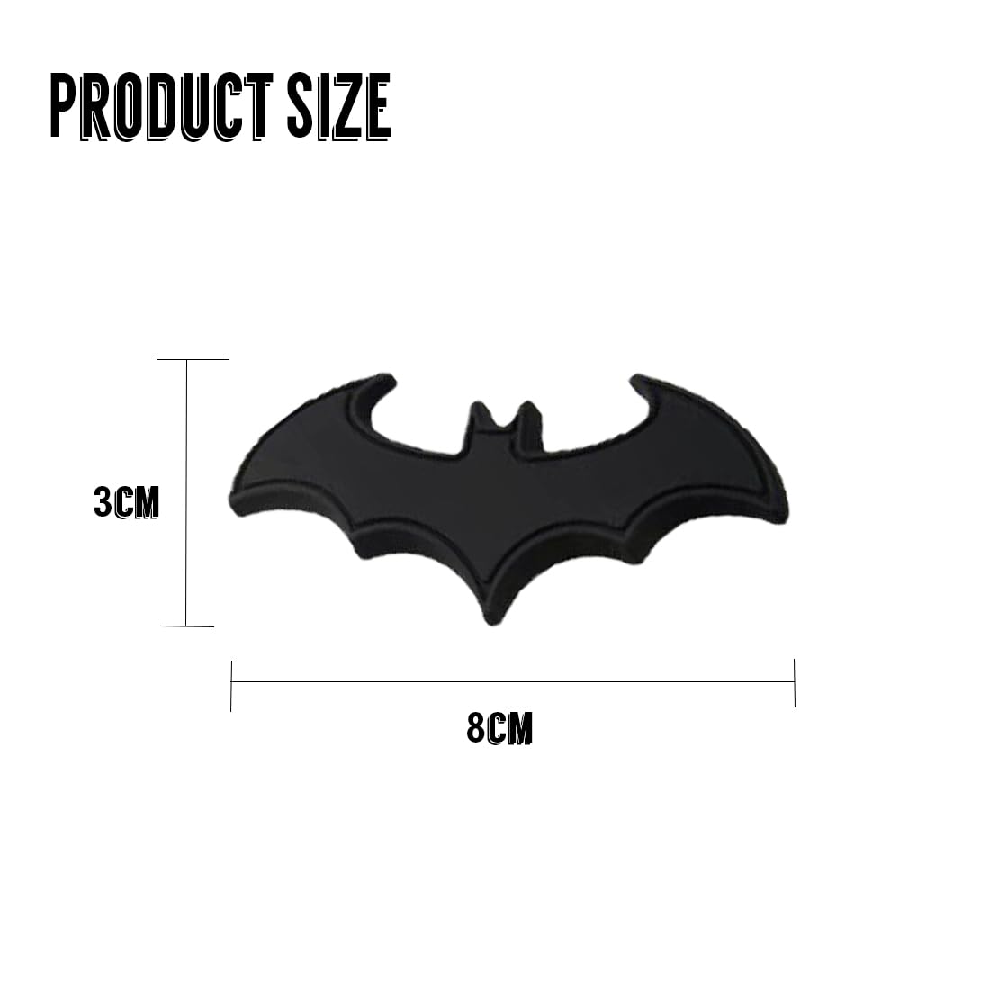2 Pezzi Adesivi in 3D cromati per auto, logo adesivo a forma di pipistrello di pipistrello, in acciaio inox cromato, di alta qualità, ideale come decorazione per auto, con logo di pipistrello