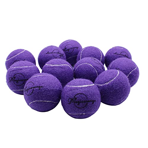 Magicorange Tennis Balls, 12 Pack Advanced Training Tennis Balls Practice Balls, Pet Dog Playing Balls, Come With Mesh Bag For Easy Transport, Good For Beginner Training Ball (Purple) #TOP3