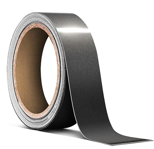 VViViD Ultra Gloss Metallic Charcoal Grey Air-Release Adhesive Vinyl Pinstripe Tape Roll (1 Inch x 20ft)