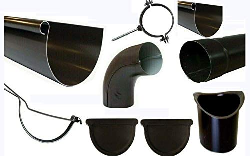 T.E.G. METALLI S.R.L. Kit 6 Metri Grondaia Tonda in Lamiera Testa di Moro + Accessori di Montaggio (250, con Baverino)