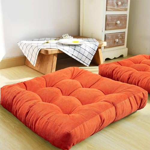 Image of Floor Pillow, Square Meditation Pillow for Seating on Floor Solid Thick Tufted Seat Cushion Meditation Cushion for Yoga Living Room Sofa Balcony Outdoor