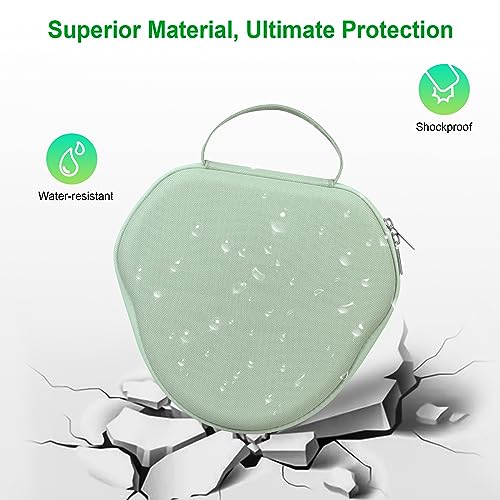 BOVKE Hard Carrying Case with Sleep Mode for Apple AirPods Max Wireless Over-Ear Headphones, AirPods Max Protective Portable Storage Bag with Mesh Pocket for Headphone Accessories, Green