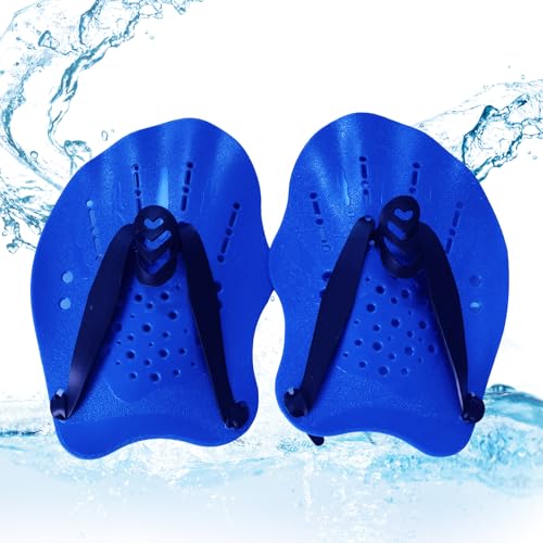 1 Par Pala de Mano de Natación,Palas de Natación,Palas de Mano para Natación,Palas Mano Natacion con Correas Ajustables,Pala de Entrenamiento de Natación, Accesorio de Entrenamiento de Natación Brazo
