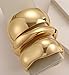 Chunky Gold Bangle Bracelets for Women, Dainty 14k Gold Plated Big Stackable Bangles Set, Trendy Cuff Bracelet Stack Fashion Jewelry Gifts (A5-gold)
