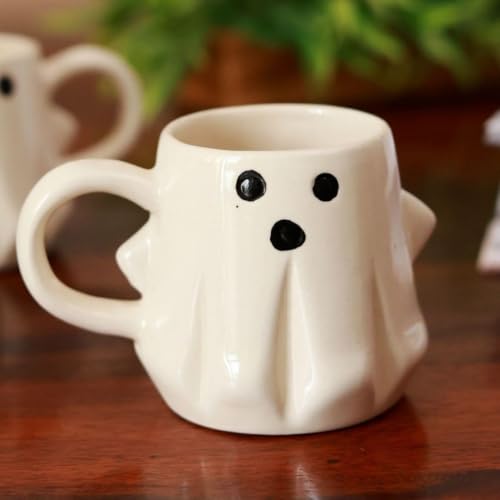 Image of Craftribal Ceramic Ghost Mug - 300 Ml Coffee Mug | Cute Gifts for Girls, Boys, Kids, Friends | Perfect for Tea, Milk, Hot Chocolate & Beverages | Birthday, & Anniversary Gifting Pack of 1