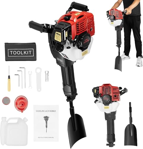 YIYIONCE 52CC Trencher Digger Machine 2-Stroke Gas Powered Tree Digger Gasoline Garden Shovel for Digging 1900W Portable Tree Excavator Handheld Planting Shovel for Garden, Soil Cultivation | US Stock