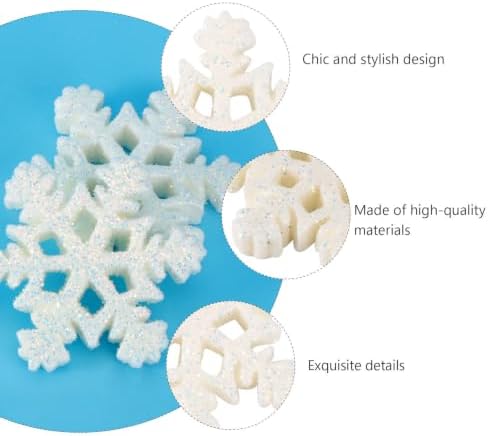 50 Pcs White Resin Snowflake Charm Large 28mm Chic Ornament - 2