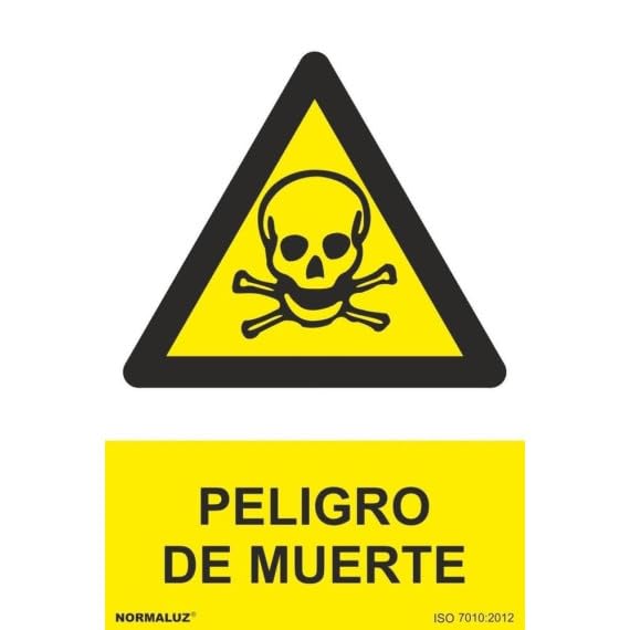 Señal de advertencia con tintas UV Peligro de Muerte SEKURECO