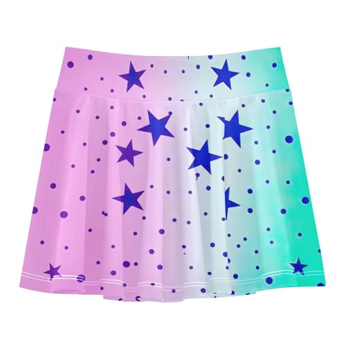 Purple Stars Dots Soft Pastel Gradient Toddlers Tennis Skirts Casual Athletic Shorts for Girls Skorts School Skirt 4t